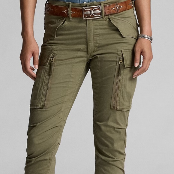 RRL Double RL Stretch Skinny Cargo Pant Olive 31 Womens NWT - Picture 6 of 6